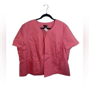 Nwt East 5th Baby Pink Plus Size Single Button Short Sleeve Pea Coat